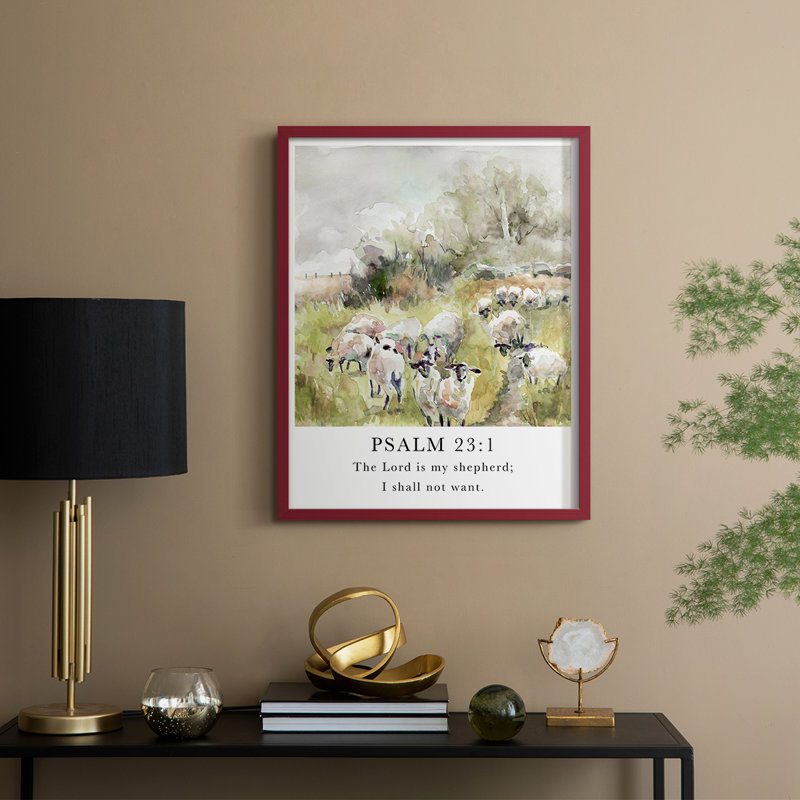 Psalm 23:1 Framed Print - Solid Wood, 30" H x 24" W
