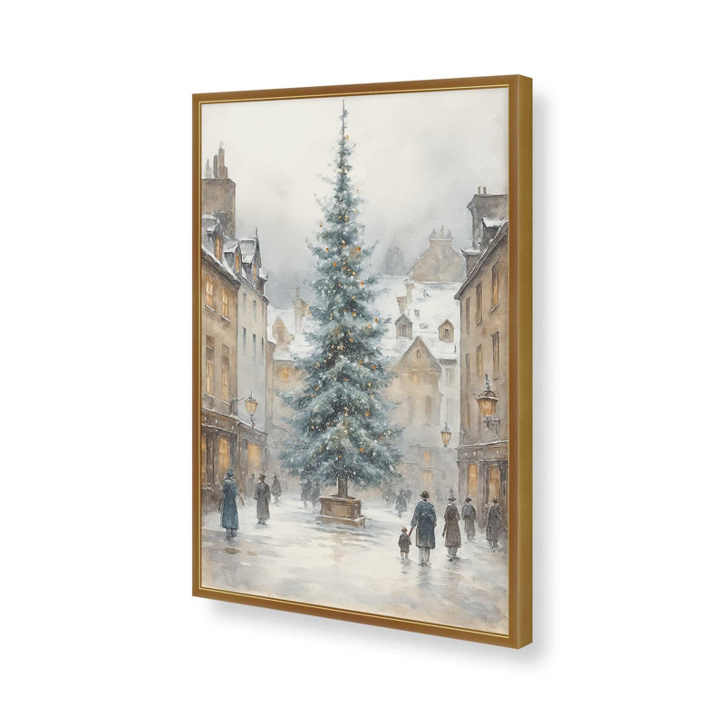 Reproduction d'art lueur de Noël, 16 po x 20 po, Or poli