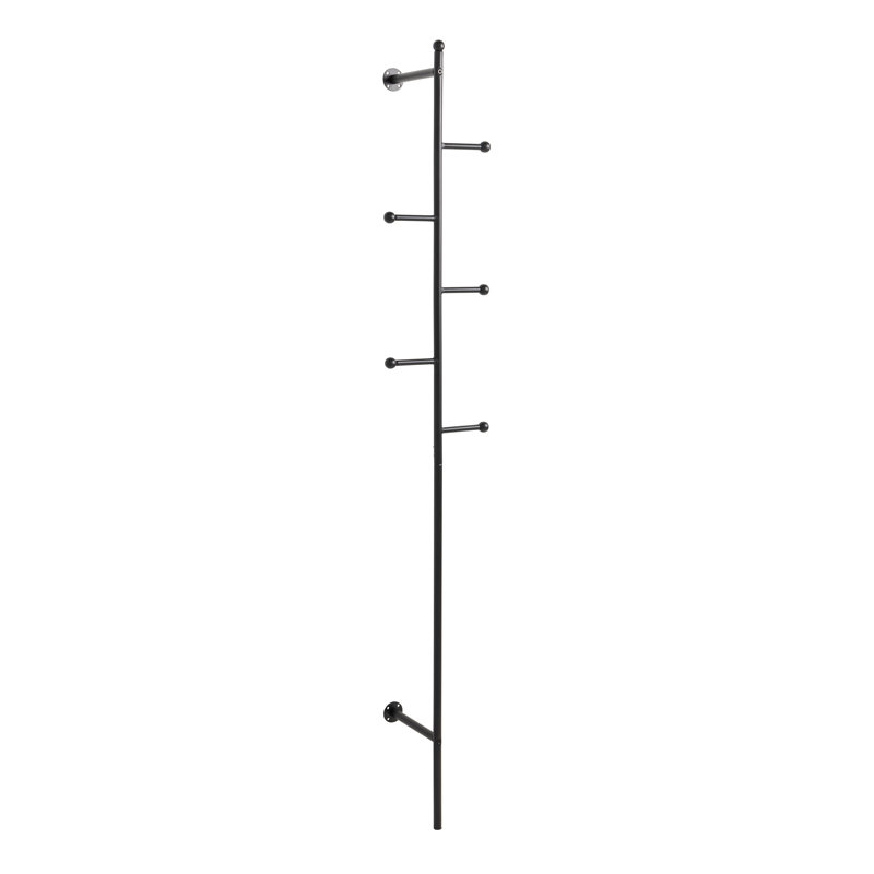 Bellecourt Steel Wall Mounted Required 5 - Hook Coat Rack