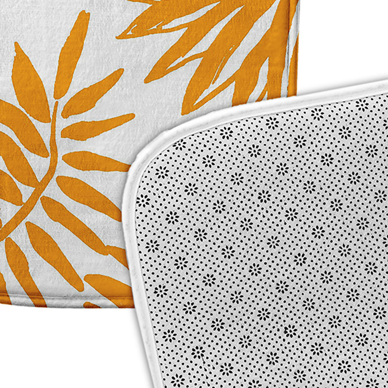 Tapis de bain Mango Pineapple Leaves, L 21 po x L 34 po, Jaune