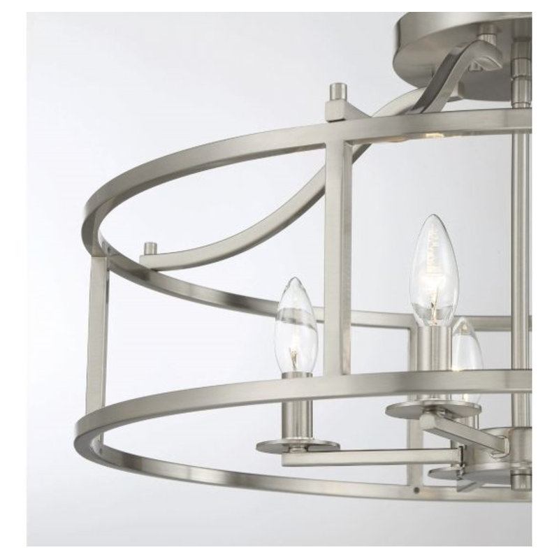 Plafonnier 5 lumières en nickel satiné Maris, Nickel