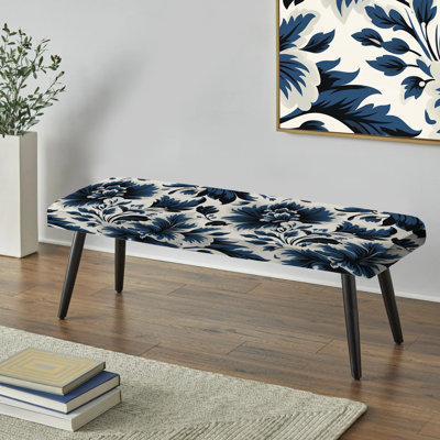 Banc rembourré floral noir Truong