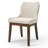 Ohler Mid Century Modern Solid Wood Linen Fabric Dining Chair