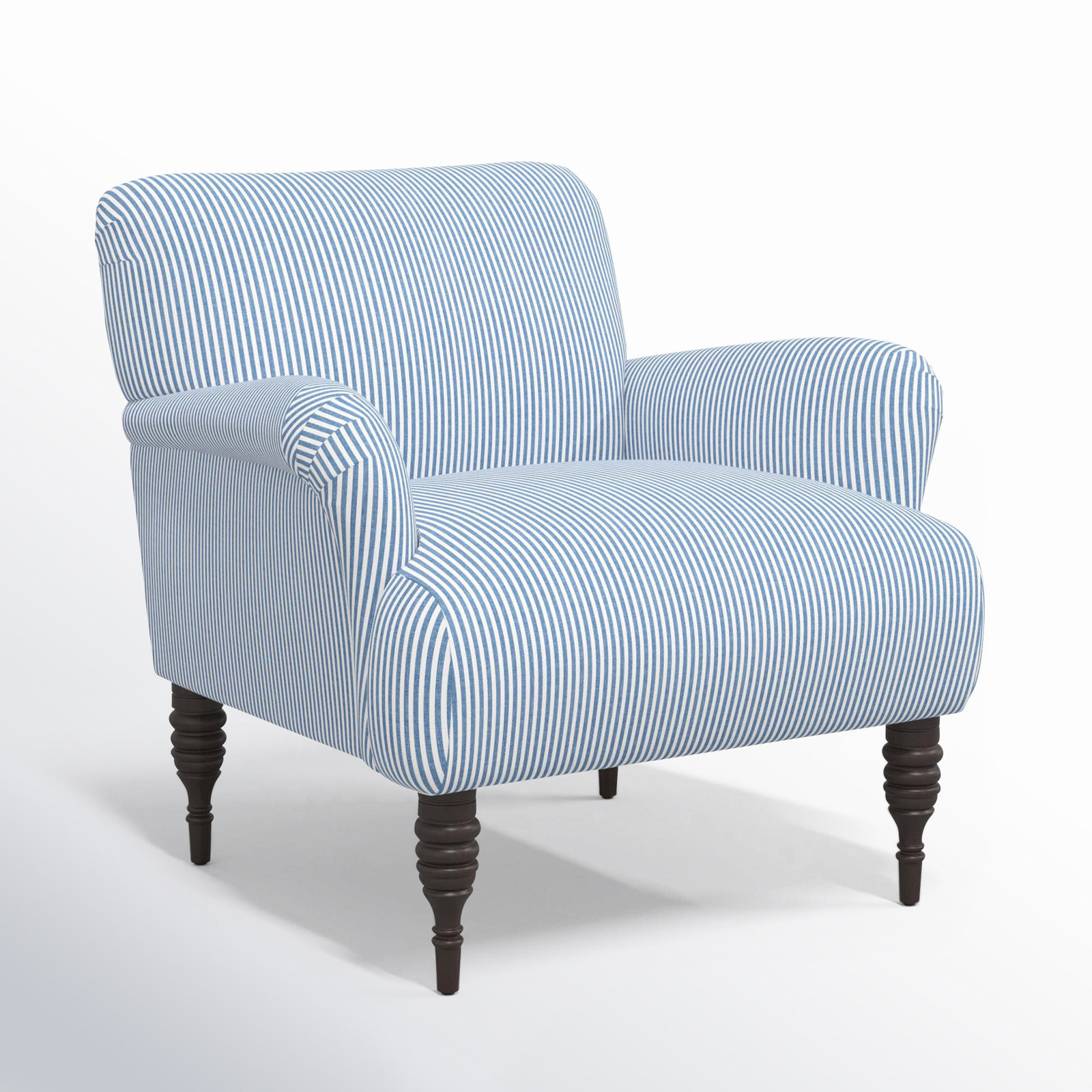Allura Pine Cotton Armchair, Prep Stripe Blue