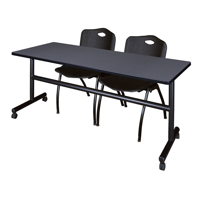 Table de nidification Nickls, 2 chaises empilables, H 29 po x l 72 po x P 24 po, Cerise / bleu
