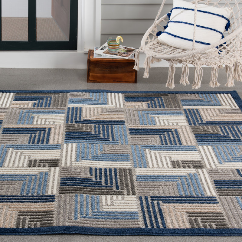 Anagha Geometric Indoor / Outdoor Rug, Rectangle 9'10" x 12'10"