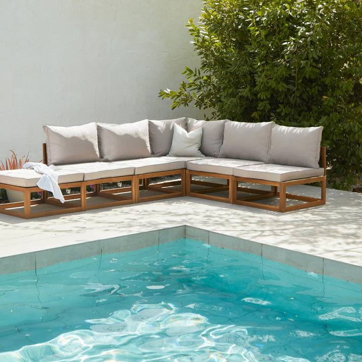 Rimasha Garden Lounge Set with Cushions, Beige