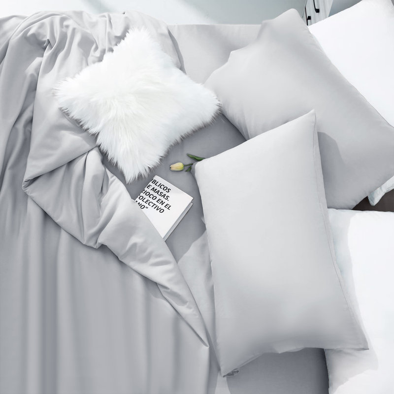 Laurne 200 Thread Count Microfiber Brushed Deep Fitted Bed Sheet, Double (4'6), Grey