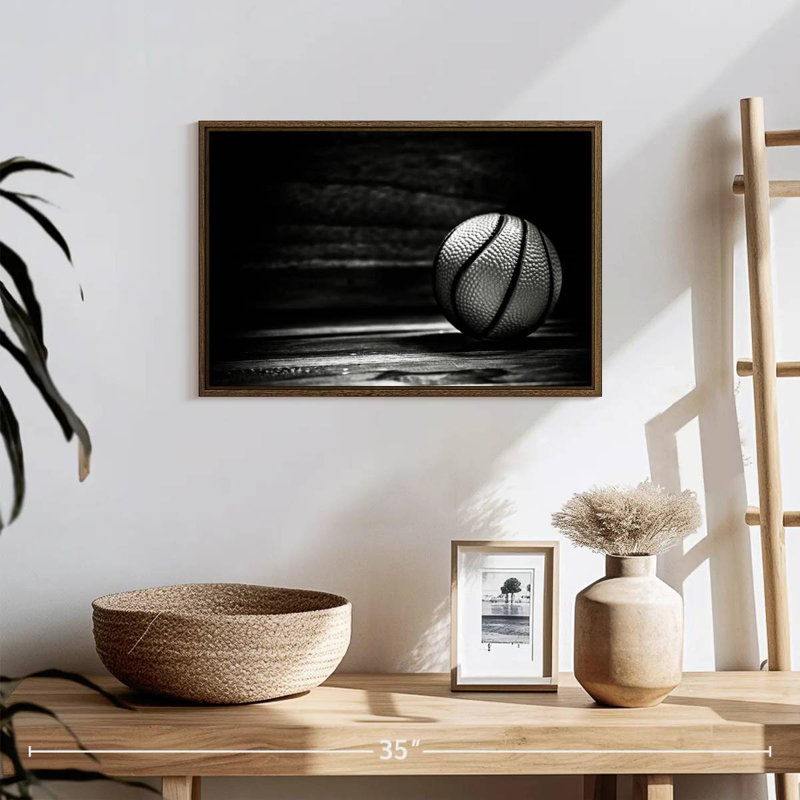Basketball, Floating Frame Gold, 43" X 29"