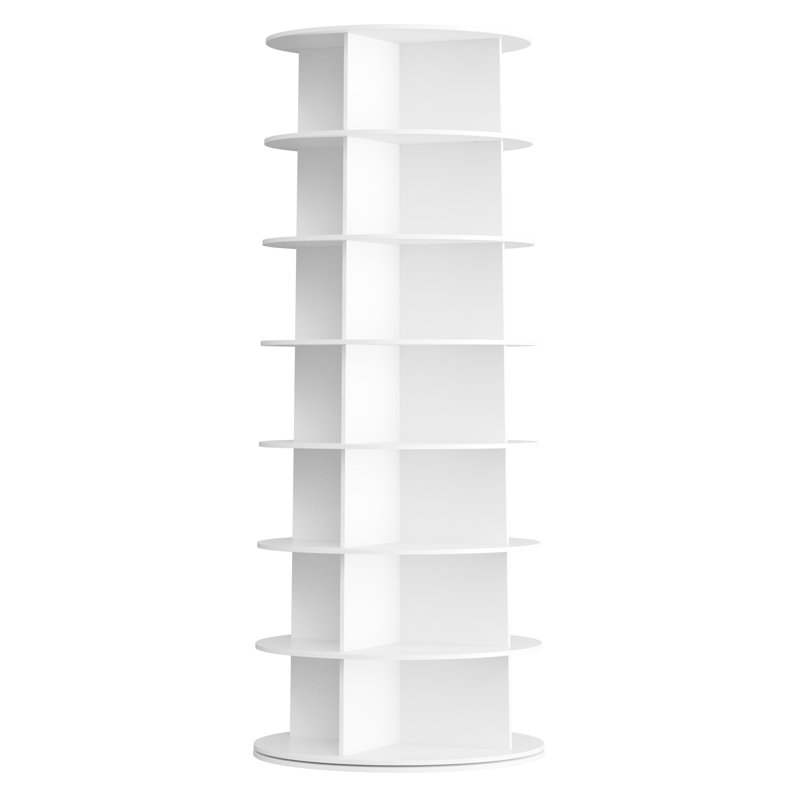 7-Tier Rotating Shoe Rack Tower, 360° Spinning Lazy Susan Shoe Display, Revolving Round Carousel, Vertical Shoe & Handbag Closet Storage Organizer