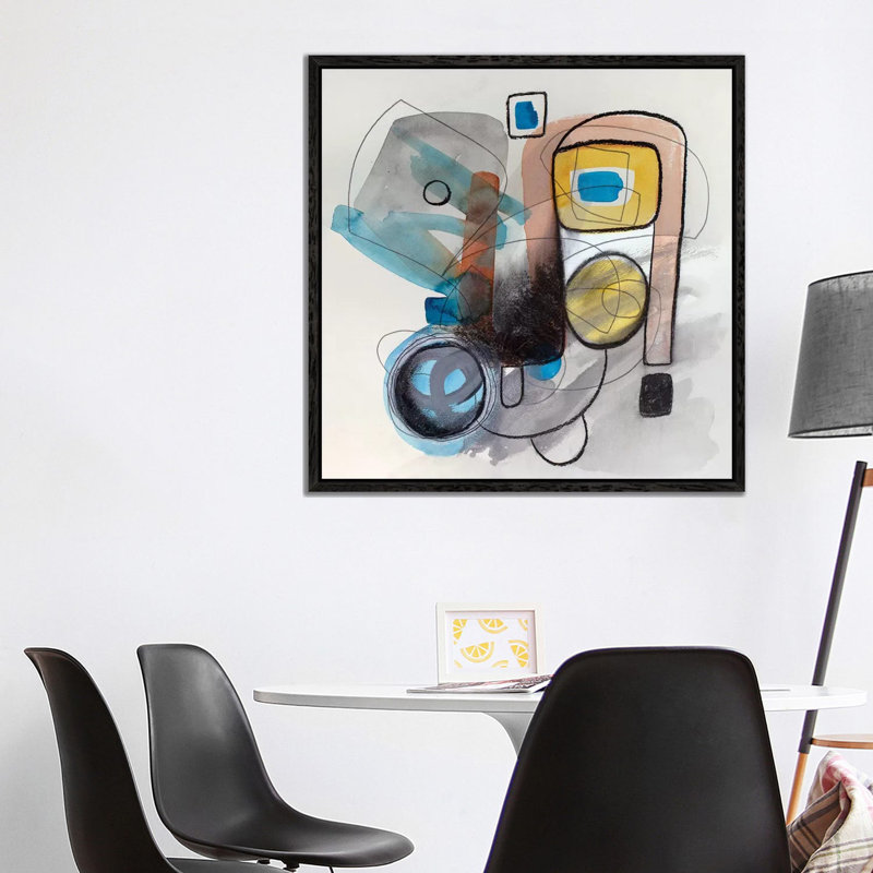 Modernist Study XVII by Pamela Staker - Painting on Canvas, 93.98 cm H x 93.98 cm W, Black Framed