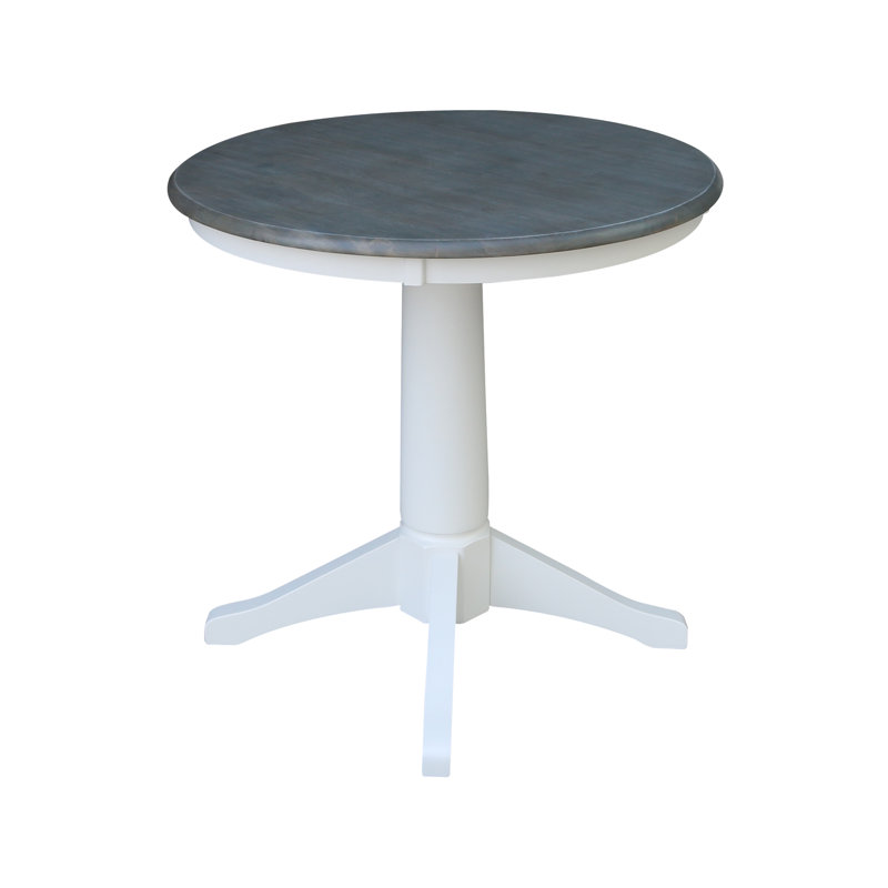 Table de salle à manger Imilia, H 29,9 po x L 30 po x l 30 po, Gris chiné / Blanc