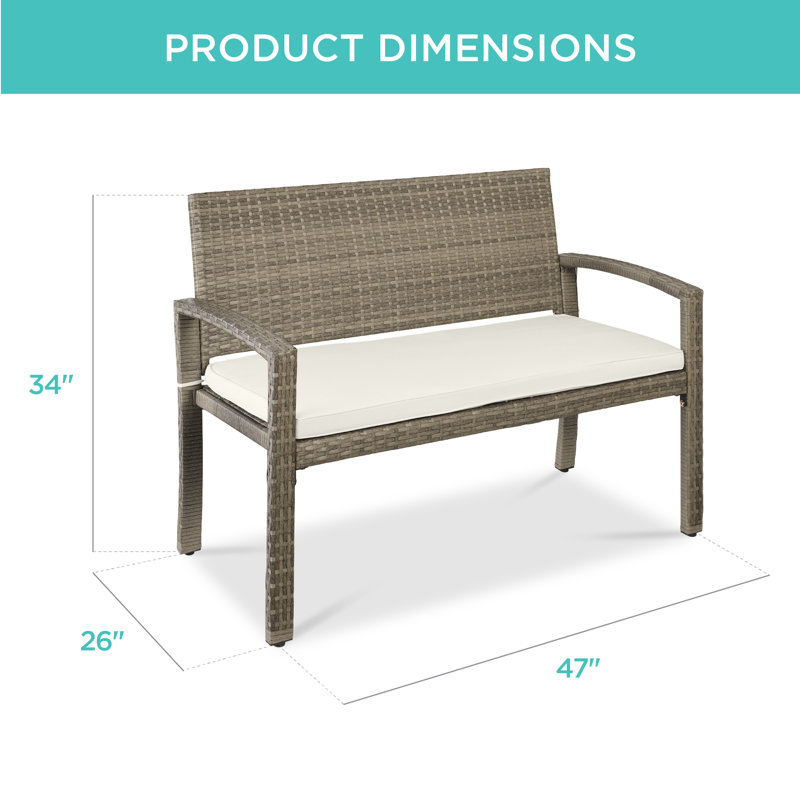  Mobilier de jardin en osier pour 2 personnes avec capacité de 700 lb - sable blanc / taupe, Taupe, Crème