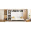 Grand lit blanc avec rangement personnalisable et armoires encombrantes