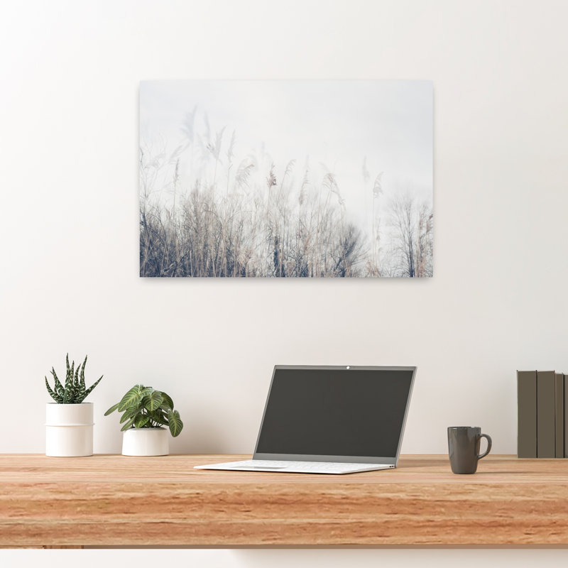«Imaginative - Landscape of Reeds and Grass Contemporary Landscape Nature», art mural, H 16 po x l 24 po