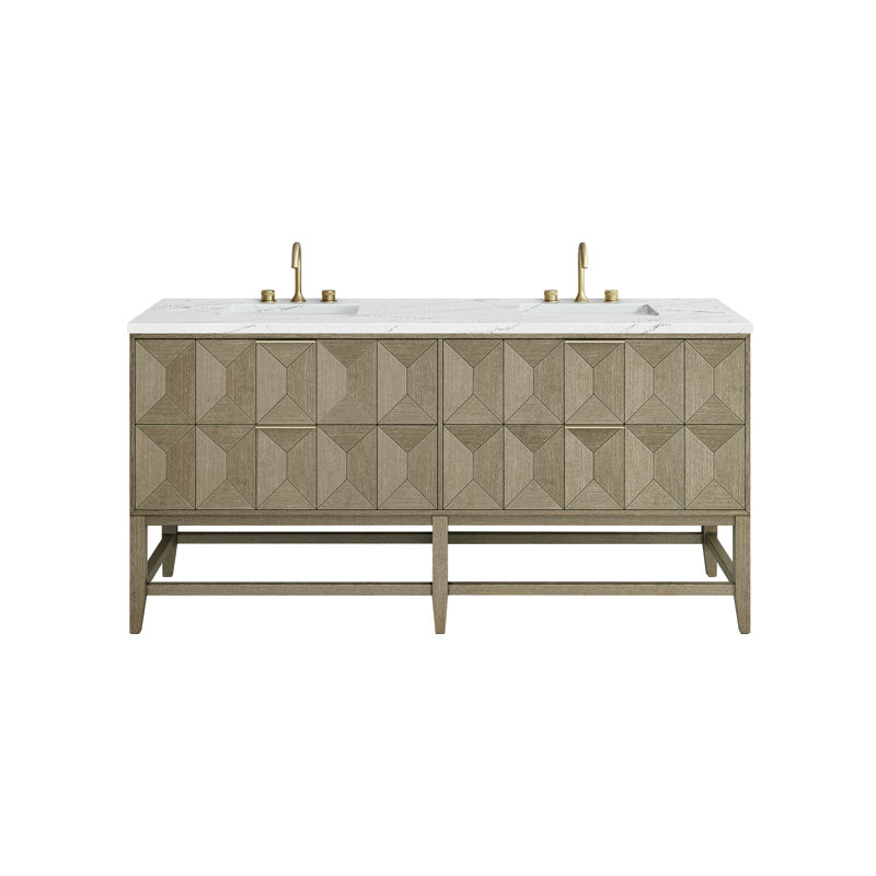 Emmeline 72'' W Double Vanity, Ethereal Noctis, 8" Widespread