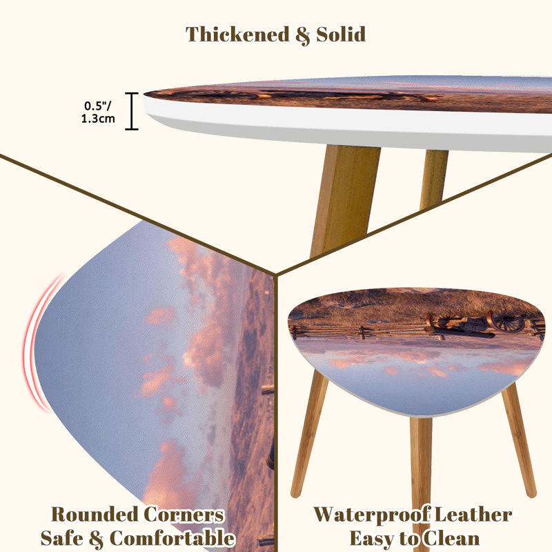 Ensemble de 2 tables basses gigognes Triangle Nesting Gettysburg American armes photos