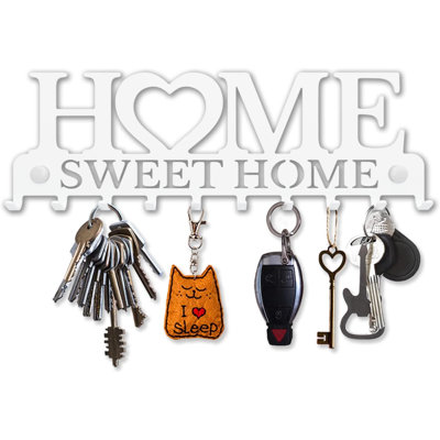 Julieth Stainless Steel Wall Organizer with Key Hooks