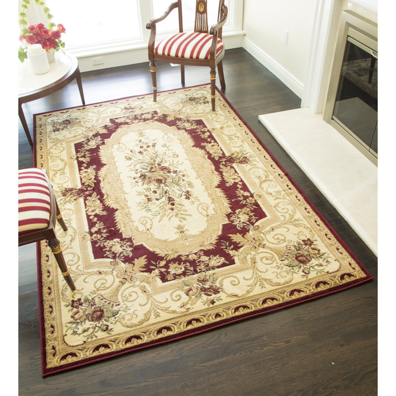 Tapis oriental rouge / ivoire Berghoff, Rectangle 7 pi 10 po x 10 pi 10 po