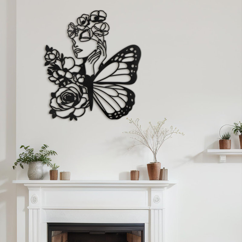 Wall Decor Metal, Black, 30" H x 20" W x 0.05" D
