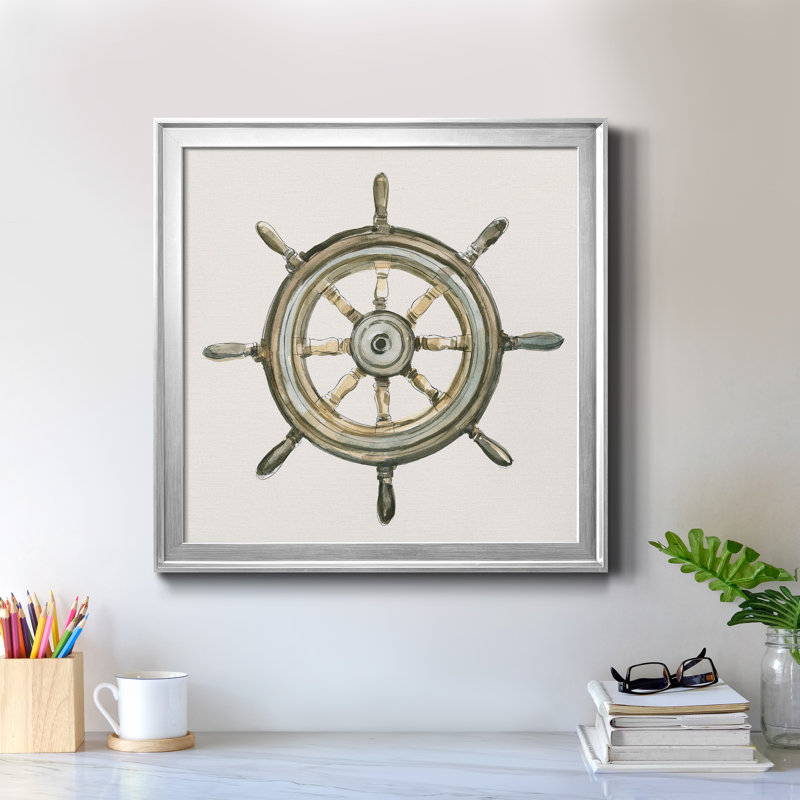 To At Helm II - Toile encadrée de qualité supérieure - prête à être accrochée, H 26,5 po x l 26,5 po x P 1,5 po, Pas de tapis