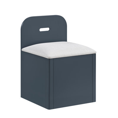 Navy Blue Finish Full Platform Bed With Bookcase Headboard Drawers Hidden Desk Stool Footboard Storage Bench Bedroom Furniture 1Pc