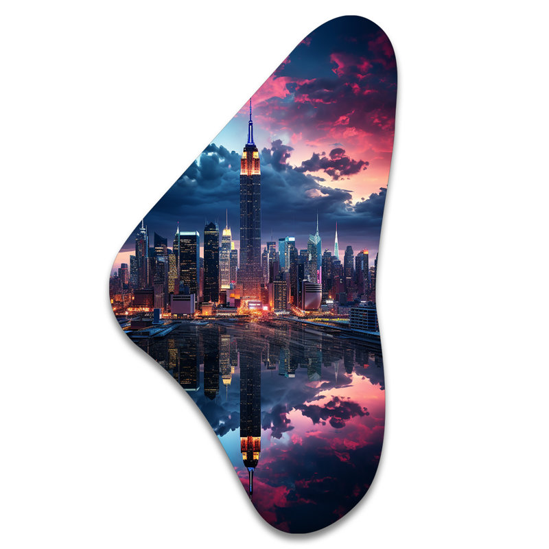 Rowen - art mural asymétrique en forme de Boomerang de New York, H 31 po x l 17 po