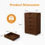 Armoire mobile à 5 tiroirs avec commode à roulettes pour commode de chambre à coucher à 5 tiroirs, l 30,71 po x P 15,75 po x H 44,49 po-383988489