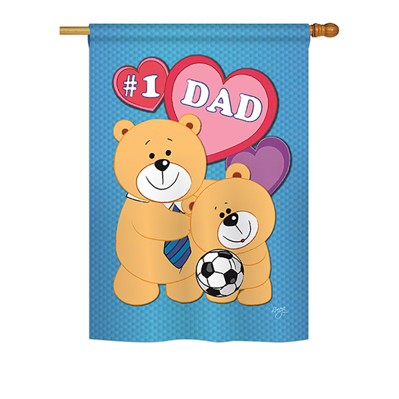 Drapeau de maison en polyester 2 côtés love dad, H 40 po x l 28 po
