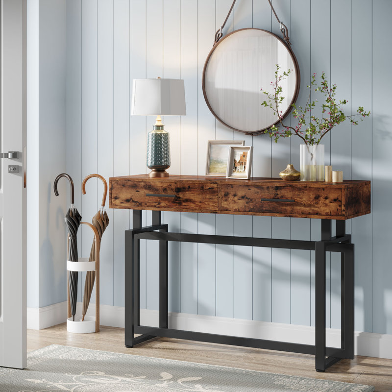 Evvie 39.37'' Console Table with 2 Drawers