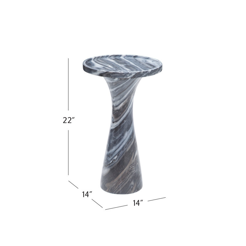 Harper Marble Plant Stand 1 Tier, Gray