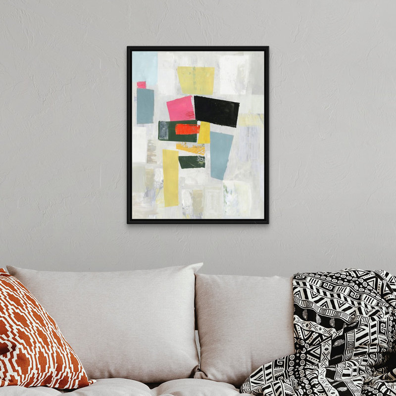 "Fixed Ideas II" par Tom Reeves, reproduction d’art sur toile, Cadre flottant blanc, H 32 po x l 26 po x P 1,75 po