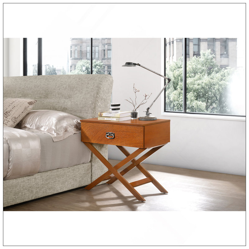 Élégante table de chevet blanche moderne avec ports de chargement USB et tiroir spacieux pour plus de commodité et de rangement