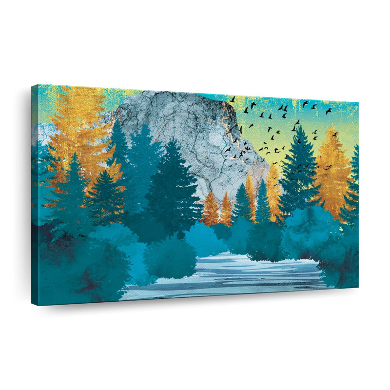 " Pine Forest Landscape " by Maya Blooms, 8" H x 12" W x 1" D