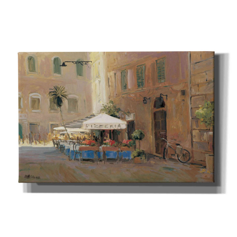 «Cafe Roma» par Allayn Stevens - impression sur toile tendue, H 12 po x l 18 po x P 0,75 po