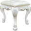 Tabouret de coiffeuse blanc Aashish II - capacité de poids de 220 lb, siège de 21 po x 17 po, fauteuil en os élégant et fonctionnel d'une largeur de 21 po, profondeur de 17 po, conception rembourrée élégante