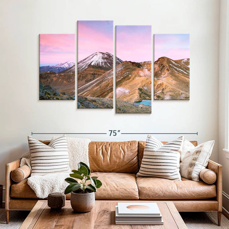 Paysage de montagne Harpa Tongariro, H 42 po x l 68 po