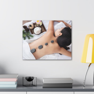 Rock Therapy Massage Forest Floral Nature Photography Canvas Wall Art