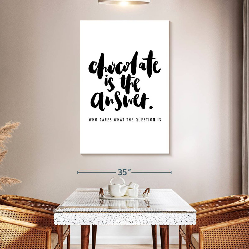 Le chocolat est la solution, H 51 po x l 34 po