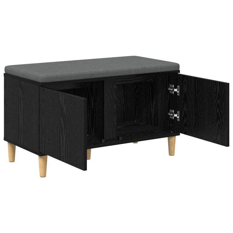Storage Bench, 46cm H x 80cm W x 38cm D, Black Oak