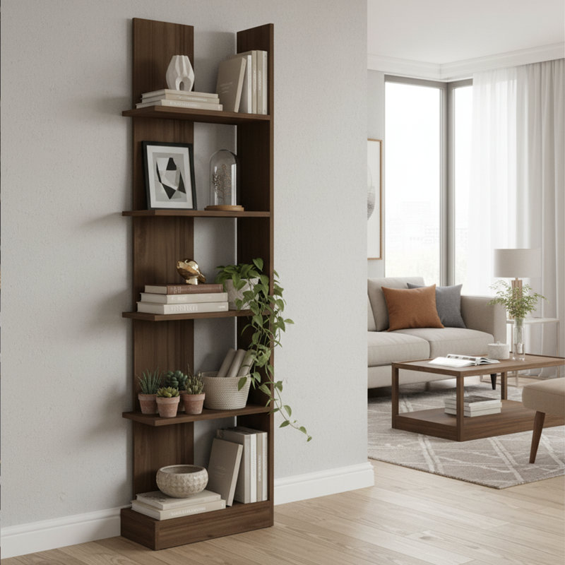Ensemble de bibliothèque 2 pièces Walnut