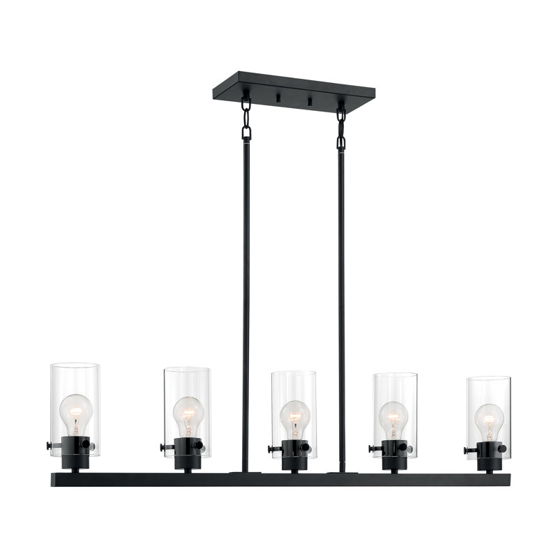 Barines 5 - Light Kitchen Island Pendant, Matte Black