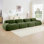 Canapé 4 places en velours côtelé doux 32D éponge haute résilience ergonomique compatible avec les animaux de compagnie compression complète sans emballage combiné sans assemblage pour les études de chambre à coucher, vert olive