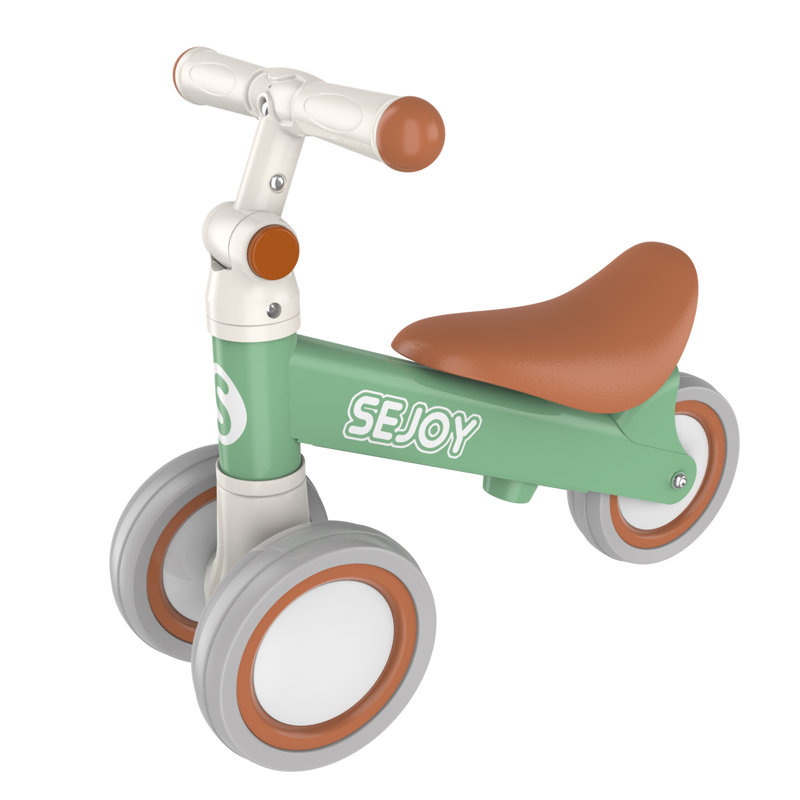 Toddler Ride-On Toy Walking Balance Tricycle with Adjustable Handlebar, Green