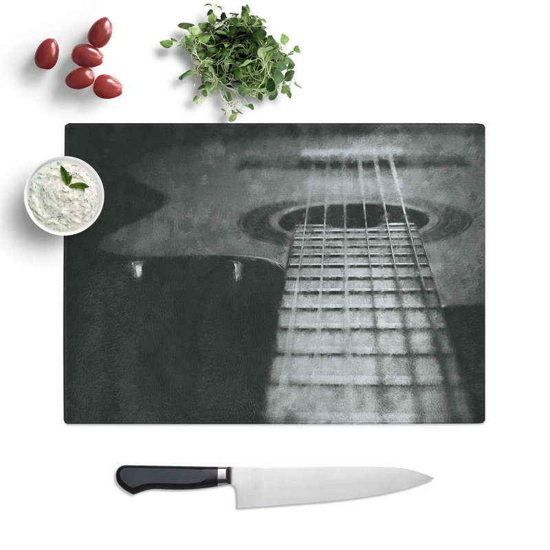 Acoustic Guitar Vol.1 Painting Chopping Board, 0.4cm H x 29cm W x 39cm L