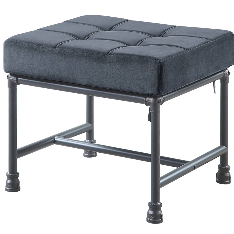 Rectangle gris, conduite d'eau de conception industrielle, dossier en mousse viscoélastique, siège confortable en velours de décor de salon avec mousse D20, look industriel, mobilier