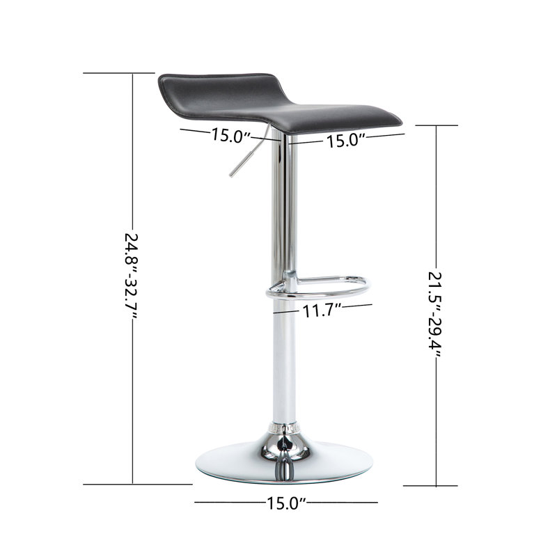 Tabouret de bar pivotant à hauteur réglable Rosmini, Ensemble de 2