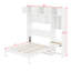 Lit escamotable avec bureau, armoire supérieure et tablettes de rangement, lit pliable peu encombrant-1190154442