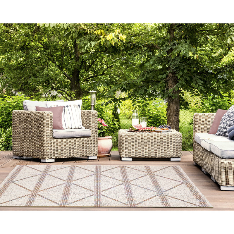 Tapis ivoire intérieur / extérieur Avena, Rectangle 3 pi 3 po x 4 pi 11 po