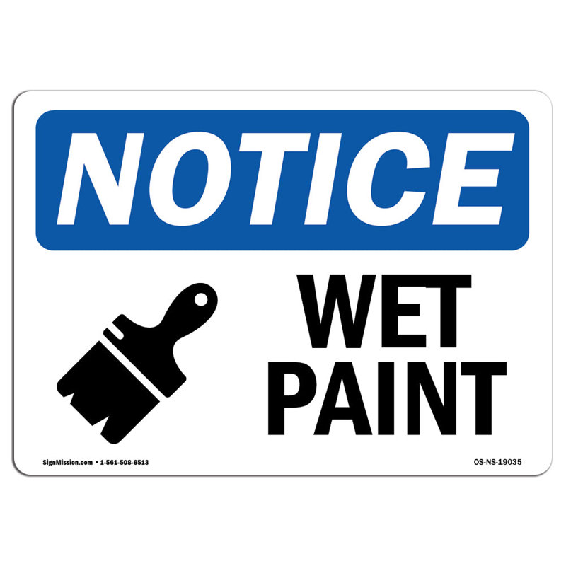 Signe de peinture humide avec symbole Osha